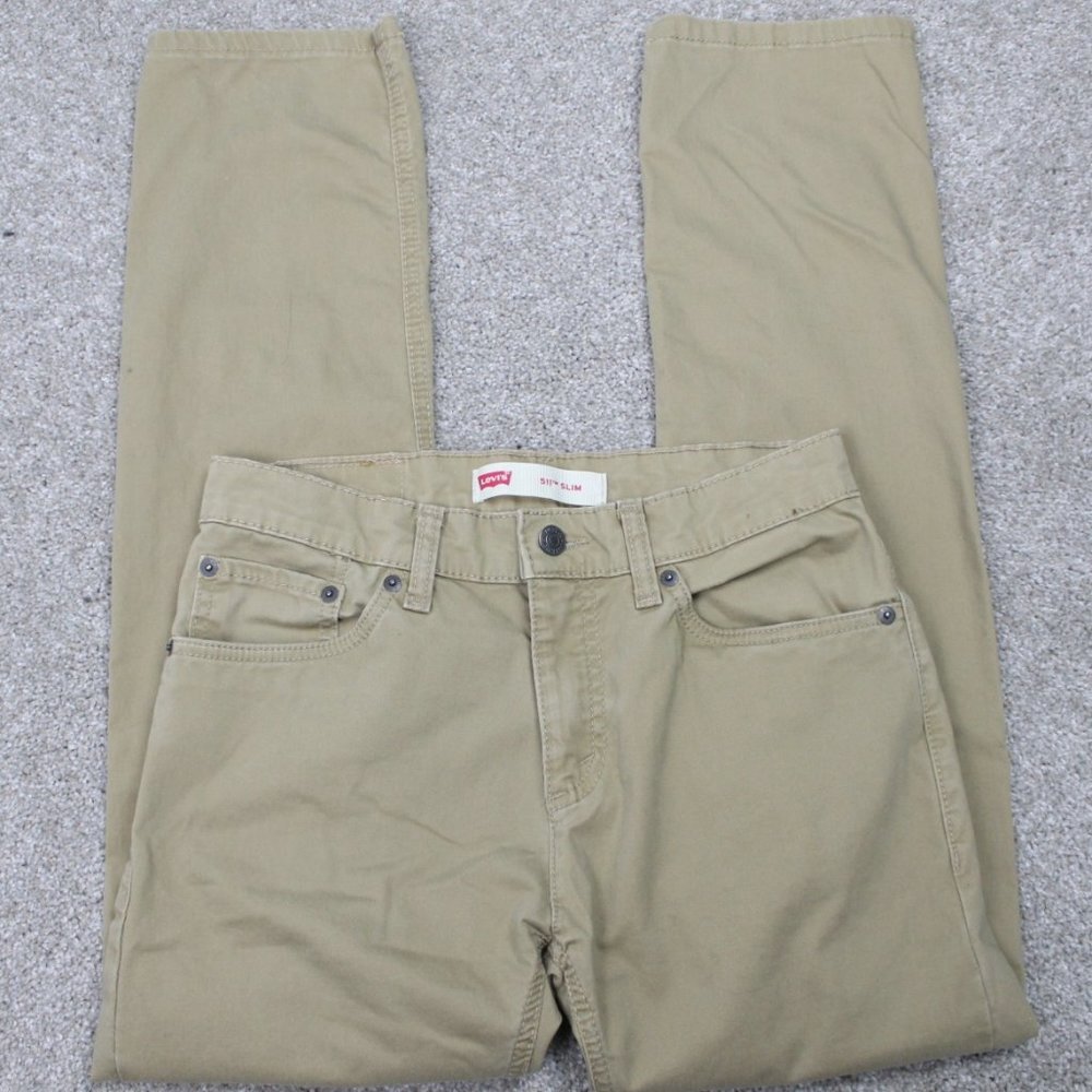 Levi's Jeans Boy's 16‎ REG (28x28) Khaki 511 Slim 5-Pocket Straight Leg Stretch